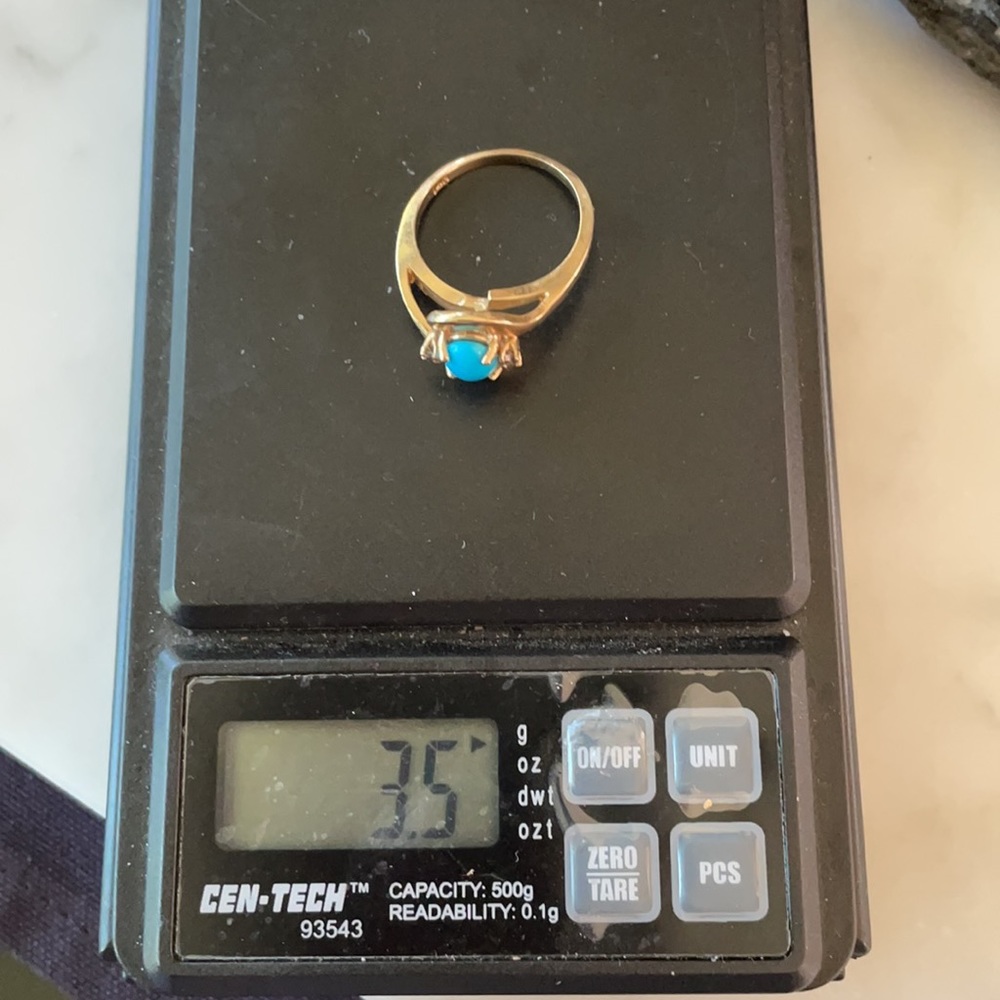 Vintage 14K Gold Native American Turquoise Ring - Picture 10 of 16